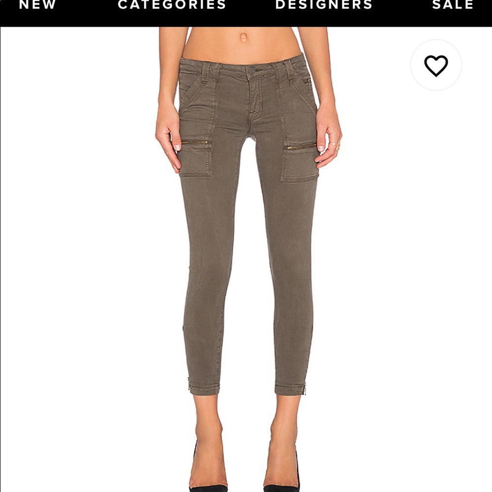 Joie Park Cargo Skinny Jeans Dark Olive 25